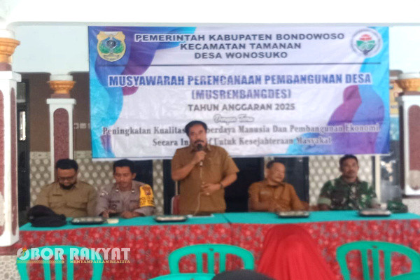 Bondowoso, Obor Rakyat - Pemerintah Desa (Pemdes) Wonosuko, Kecamatan Tamanan, Kabupaten Bondowoso, menggelar Musyawarah Rencana Pembangunan Desa (Musrenbangdes), Selasa (9/01/2024).