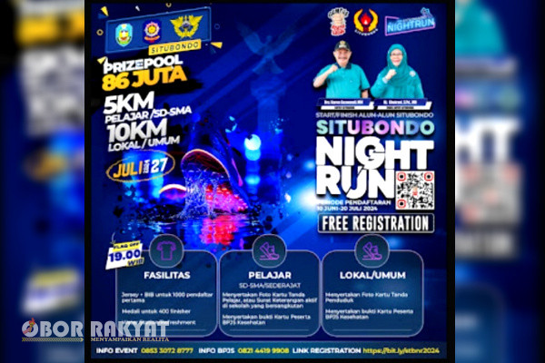 Situbondo, Obor Rakyat - Pemerintah Kabupaten (Pemkab) Situbondo melalui Satuan Polisi Pamong Praja (Satpol PP) bakal menggelar event "Situbondo Night Run 2024" dalam rangka mensosialisasikan program gempur rokok ilegal pada Sabtu (27/7/2024) mendatang.