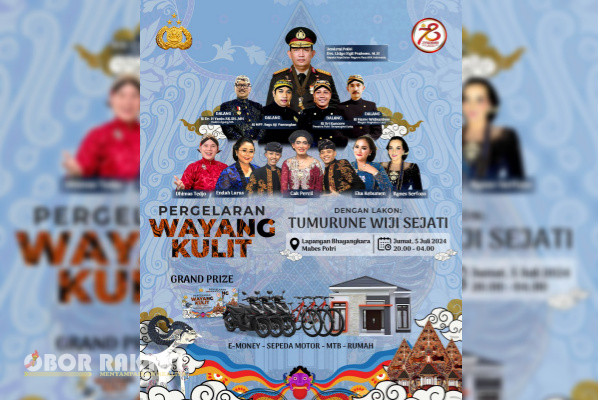 Jakarta, Obor Rakyat - Kepolisian Negara Republik Indonesia (Polri) masih mengusung kegiatan kebudayaan pertunjukan wayang kulit semalam suntuk dalam rangka Hari Bhayangkara yang tahun ini mengangkat lakon “Tumurune Wiji Sejati”.