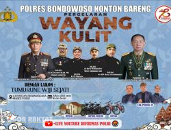 Kapolres Bondowoso beserta Jajarannya Nobar Pagelaran Wayang Kulit, dengan Lakon Tumurune Wiji Sejati