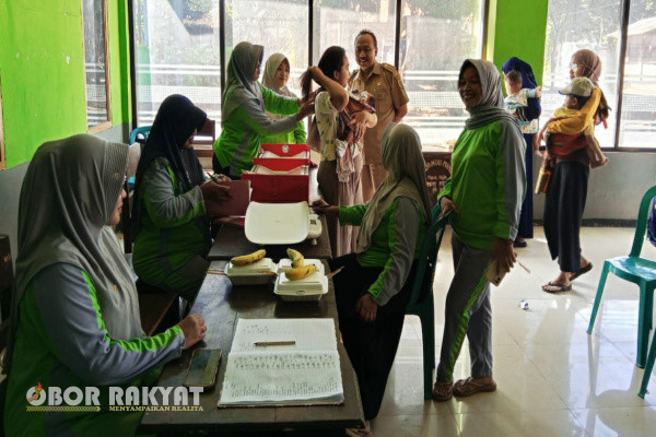 Bondowoso, Obor Rakyat - Camat Grujugan, Kabupaten Bondowoso memonitoring pelaksanaan kegiatan Posyandu (Pos Pelayanan Terpadu) di Tegal Mijin, Selasa (9/7/2024).