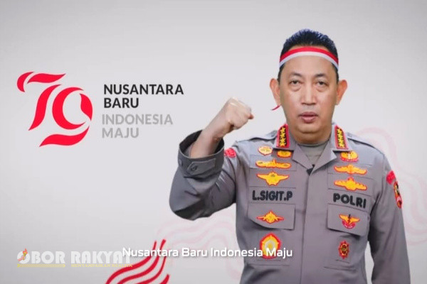 Jakarta, Obor Rakyat – Dalam rangka memperingati Hari Ulang Tahun (HUT) ke-79 Republik Indonesia, Kapolri Jenderal Listyo Sigit Prabowo mengajak seluruh rakyat Indonesia untuk merayakan momen penting ini dengan semangat yang lebih kuat dan tekad yang lebih kokoh untuk mewujudkan nusantara baru dan Indonesia yang lebih maju.