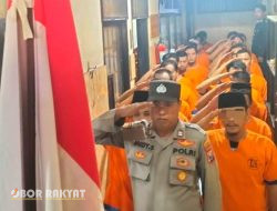 Momentum Hari Kemerdekaan RI ke-79, Tahanan Polresta Banyuwangi Peringati Detik-detik Proklamasi dengan Khidmat