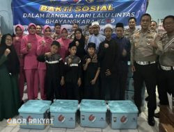 Tebar Kebaikan di HUT Lalu Lintas Bhayangkara ke- 69, Ditlantas Polda Jatim Santuni Anak Yatim