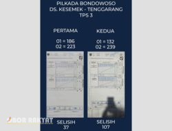 Hasil Coblosan Ulang di TPS 3 Desa Kasemek Bondowoso, Suara Pasangan Ra Hamid-Ra As’ad Turun Signifikan