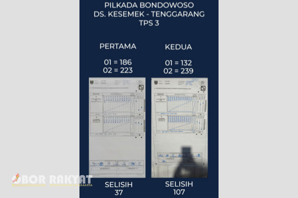 Bondowoso, Obor Rakyat - Pemungutan suara ulang (PSU) di TPS 03, Desa Kasemek, Kecamatan Tenggarang, Kabupaten Bondowoso dilaksanakan Senin (2/12/2024).