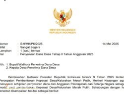 Dana Desa Tahap II 2025, Disalurkan Bila Kopdes Merah Putih Telah Terbentuk