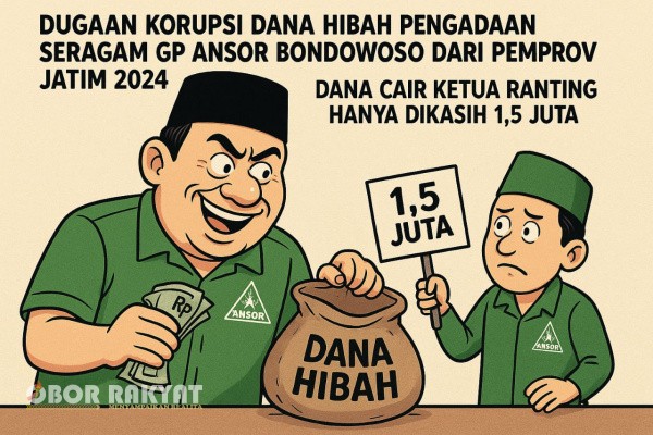 Bondowoso, Obor Rakyat – Kasus dugaan korupsi dana hibah pengadaan seragam Gerakan Pemuda Ansor (GP Ansor) Bondowoso resmi naik ke tahap penyelidikan.