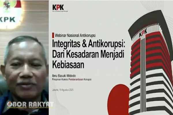 Jakarta, Obor Rakyat – Komisi Pemberantasan Korupsi (KPK) bersama Badan Pengembangan Sumber Daya Manusia (BPSDM) Hukum memperkuat budaya integritas di kalangan aparatur sipil negara (ASN) melalui Webinar Nasional bertajuk “Integritas dan Antikorupsi: Dari Kesadaran Menjadi Kebiasaan”.