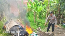 Polisi Bubarkan Arena Sabung Ayam di Sukodono Sidoarjo, Sarana Judi Dibakar