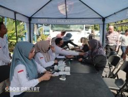 HUT Lalu Lintas Bhayangkara ke-70, Satlantas Polres Jember Gelar Donor Darah dan Cek Kesehatan Gratis
