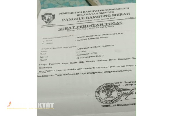 Simalungun, Obor Rakyat – Kebijakan Pangulu Rambung Merah, Tumpal Hasudungan Sitorus, dalam menunjuk Lasmayanti Sulselita Sinaga sebagai Pelaksana Tugas (Plt) Gamot Huta III menuai kritik tajam dari pemerhati desa. Penunjukan ini dinilai menyalahi aturan yang tertuang dalam Permendagri Nomor 67 Tahun 2017, khususnya terkait mekanisme pengisian kekosongan jabatan perangkat desa.
