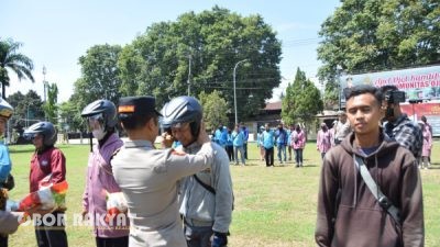 Polres Bondowoso Gelar Apel Komunitas Ojol Kamtibmas