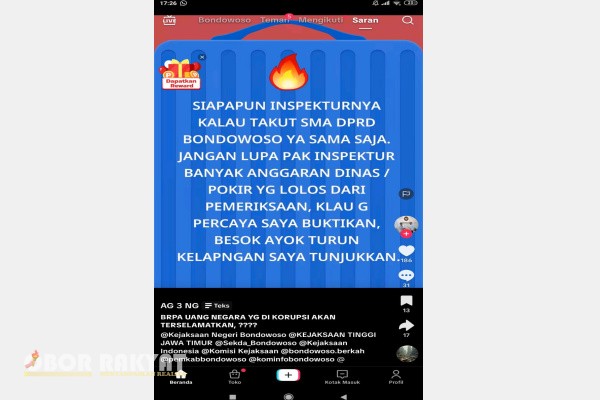 Bondowoso, Obor Rakyat – Pergantian pucuk pimpinan di Inspektorat Kabupaten Bondowoso kembali menjadi sorotan publik. Setelah Ahmad yang sebelumnya menjabat Inspektur kini memimpin Badan Kesatuan Bangsa dan Politik (Bakesbangpol), posisi Inspektur saat ini diisi oleh Agung Tri Handono, mantan Kepala Dinas Kependudukan dan Pencatatan Sipil (Disdukcapil).