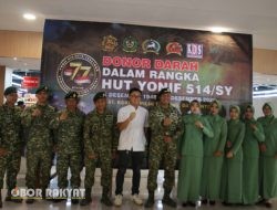Yonif 514/Sabaddha Yudha Gelar Donor Darah di Bondowoso Peringati Hari Pahlawan dan HUT ke-77