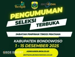 Pemkab Bondowoso Buka Seleksi Terbuka 11 Jabatan Pimpinan Tinggi Pratama, Pendaftaran 1–15 November 2025