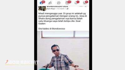 Nama Dicatut di Facebook, Kades Pancoran Bondowoso Tempuh Jalur Hukum