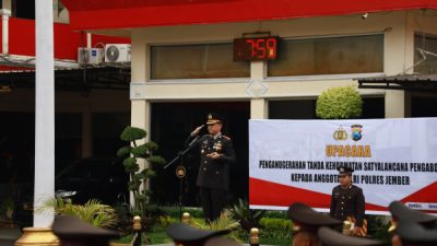 56 Personel Polres Jember Terima Satya Lencana Pengabdian dari Presiden RI