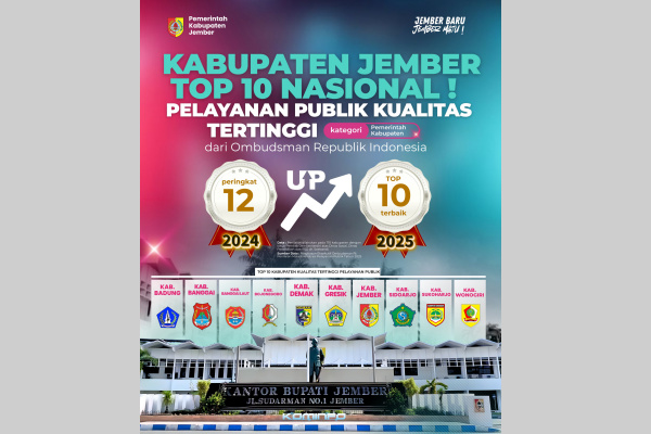 Jember, Obor Rakyat – Pemerintah Kabupaten (Pemkab) Jember kembali menorehkan prestasi membanggakan di tingkat nasional.