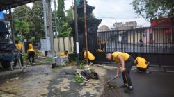 Dukung Program Gerakan Indonesia Asri, Polres Bondowoso Gelar Kerja Bakti Kebersihan Lingkungan