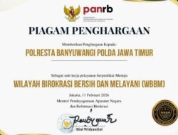 Polresta Banyuwangi Raih Penghargaan ZI Menuju WBBM 2025, Bukti Komitmen Pelayanan Bersih dan Profesional
