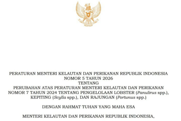 Situbondo, Obor Rakyat – Usulan strategis pengusaha nasional asal Situbondo, Khalilur R. Abdullah Sahlawiy atau Gus Lilur, terkait tata niaga lobster mendapat respons dari pemerintah. Kementerian Kelautan dan Perikanan (KKP) resmi menerbitkan Peraturan Menteri Kelautan dan Perikanan (Permen KP) Nomor 5 Tahun 2026 sebagai revisi dari Permen KP Nomor 7 Tahun 2024.