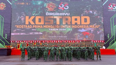 Prajurit Yonif 509/Balawara Yudha Ikuti Upacara HUT ke-65 Kostrad di Cilodong