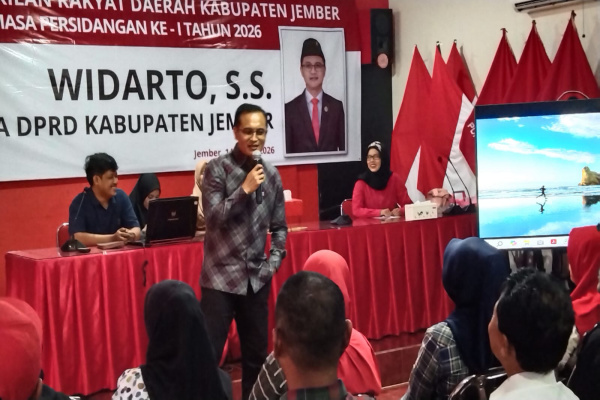 Jember, Obor Rakyat – Anggota Dewan Perwakilan Rakyat Daerah (DPRD) Kabupaten Jember, Widarto dari Fraksi Partai Demokrasi Indonesia Perjuangan (PDIP), melaksanakan kegiatan reses masa persidangan ke-I Tahun 2026.