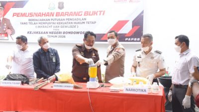 Pemusnahan Barang Bukti di Bondowoso Tegaskan Transparansi Penegakan Hukum Hingga Tuntas