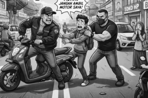Bondowoso, Obor Rakyat — Dugaan perampasan sepeda motor oleh oknum debt collector kembali terjadi di jalur Jember–Lumajang. Seorang pemuda asal Desa Mangli, Kecamatan Pujer, Kabupaten Bondowoso, mengaku sepeda motor miliknya dibawa paksa oleh sejumlah orang yang diduga terkait perusahaan pembiayaan FIF.