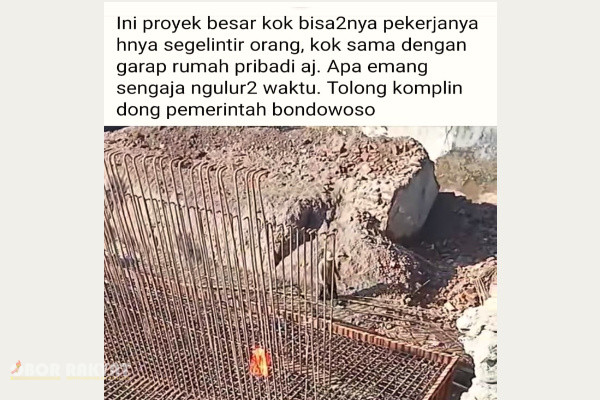 ​Bondowoso, Obor Rakyat — Pelaksanaan proyek rekonstruksi Jembatan Sentong di Kabupaten Bondowoso terus memicu skeptisisme publik.