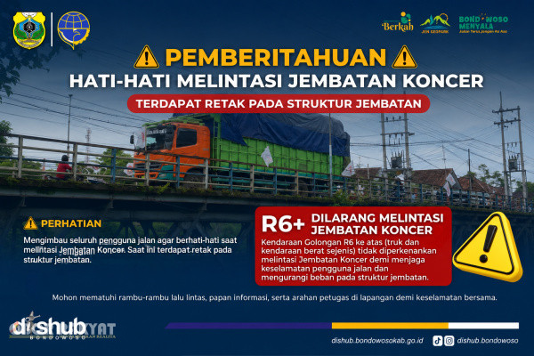Bondowoso, Obor Rakyat — Lambannya progres penyelesaian proyek pembangunan Jembatan Sentong di Kabupaten Bondowoso kini memicu efek domino yang merugikan tatanan infrastruktur publik. Proyek yang berada di bawah subordinasi Dinas Bina Marga Provinsi Jawa Timur tersebut tidak hanya memicu stagnasi mobilitas eksternal, melainkan juga disinyalir menjadi pemicu utama akselerasi kerusakan sejumlah ruas jalan dan jembatan berstatus jalan kabupaten.