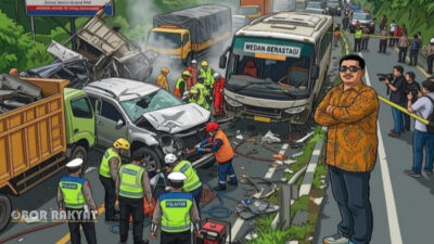 Medan, Obor Rakyat – Dugaan kecelakaan beruntun yang melibatkan sembilan kendaraan di Jalan Jamin Ginting Km 44–45, tepatnya di depan Rumah Makan Garuda Grand Hill, Desa Suka Makmur, Kecamatan Sibolangit, terus bergulir.
