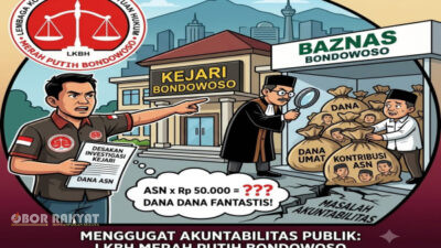 Bondowoso, Obor Rakyat — Integritas dan transparansi pengelolaan dana publik kembali menjadi sorotan tajam.Lembaga Konsultasi dan Bantuan Hukum (LKBH) Merah Putih Bondowoso melayangkan kritik keras sekaligus mendesak Kejaksaan Negeri (Kejari) Bondowoso untuk segera melakukan investigasi komprehensif terhadap tata kelola anggaran di Badan Amil Zakat Nasional (Baznas) Kabupaten Bondowoso.