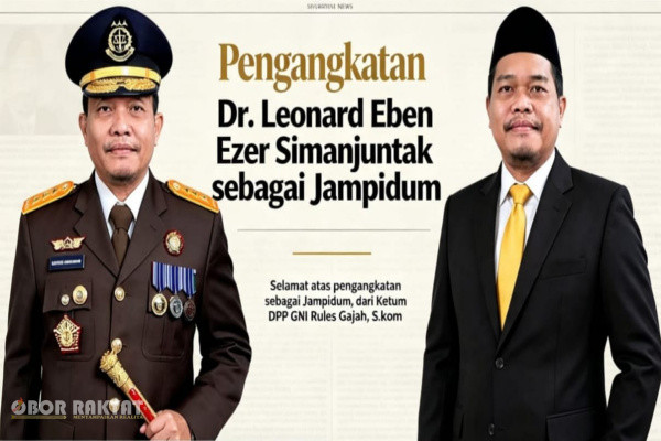 Medan, Obor Rakyat – Dewan Pimpinan Pusat Generasi Negarawan Indonesia (DPP GNI) menyampaikan ucapan selamat atas pelantikan Dr. Leonard Eben Ezer Simanjuntak, sebagai Jaksa Agung Muda Tindak Pidana Umum (Jampidum) Kejaksaan Agung Republik Indonesia.
