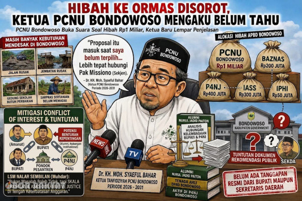 Bondowoso, Obor Rakyat – Dialektika mengenai tata kelola Anggaran Pendapatan dan Belanja Daerah (APBD) Kabupaten Bondowoso kembali mengemuka pasca-merekabnya sorotan publik terhadap pengalokasian dana hibah kepada sejumlah Organisasi Kemasyarakatan (Ormas) dan ikatan alumni keagamaan.