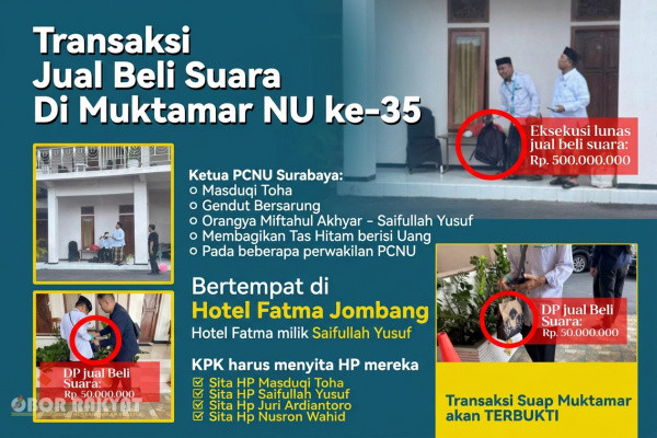 ​Situbondo, Obor Rakyat — Isu dugaan praktik transaksional dan transaksi suara dalam ajang Muktamar Nahdlatul Ulama (NU) ke-35 kembali mencuat ke publik. Tokoh muda NU, HRM Khalilur Rahman Abdullah Sahlawiy atau yang akrab disapa Gus Lilur, melontarkan kritik tajam terhadap Saifullah Yusuf (Gus Ipul) terkait dinamika dan isu suap yang berkembang di internal organisasi.
