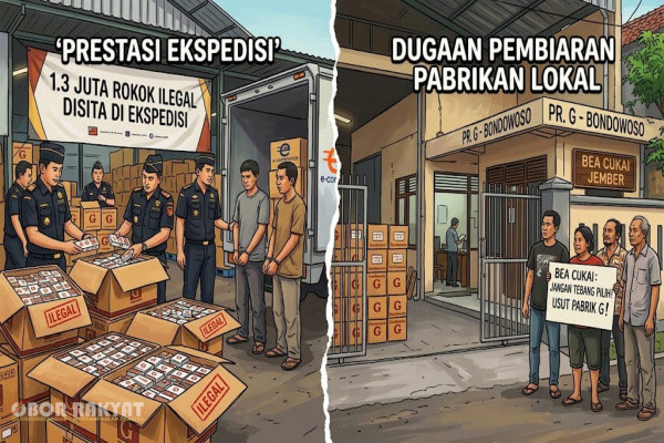 Bondowoso, Obor Rakyat — Keberhasilan Kantor Pengawasan dan Pelayanan Bea dan Cukai (KPPBC) Tipe Madya Pabean C Jember menggagalkan pengiriman 1,3 juta batang rokok ilegal bernilai Rp2 miliar di jalur ekspedisi baru-baru ini patut diapresiasi.