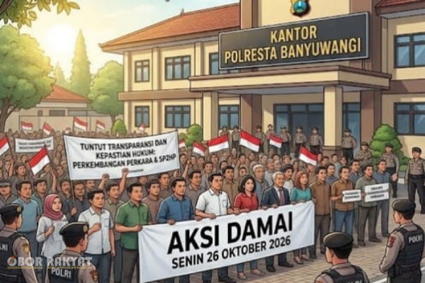 Banyuwangi, Obor Rakyat — Gelombang penyampaian aspirasi publik terkait akuntabilitas penegakan hukum diperkirakan akan mengemuka di Kabupaten Banyuwangi.